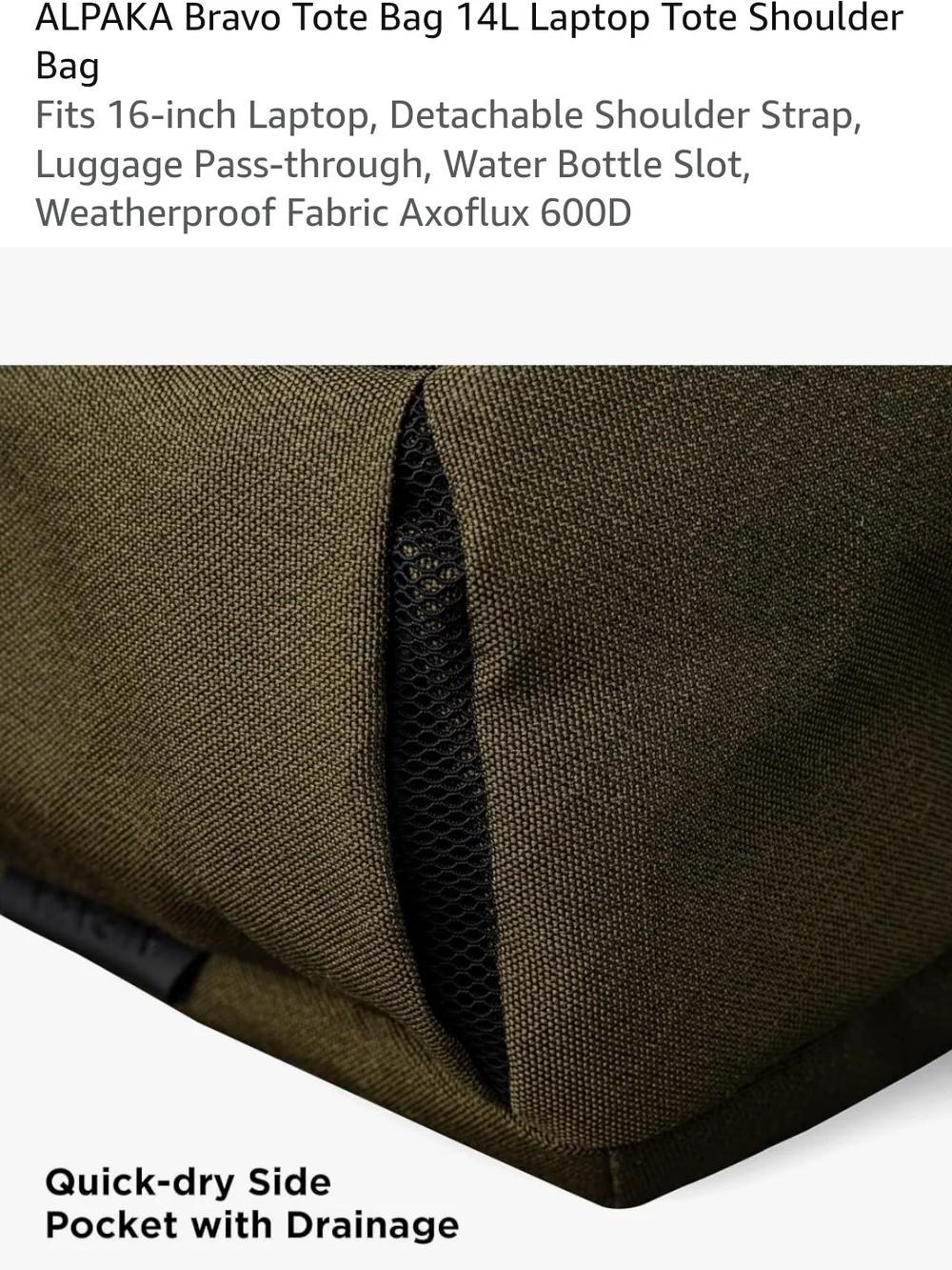 ALPAKA  ARMY  Green Tote Bag  AXOflux 600d